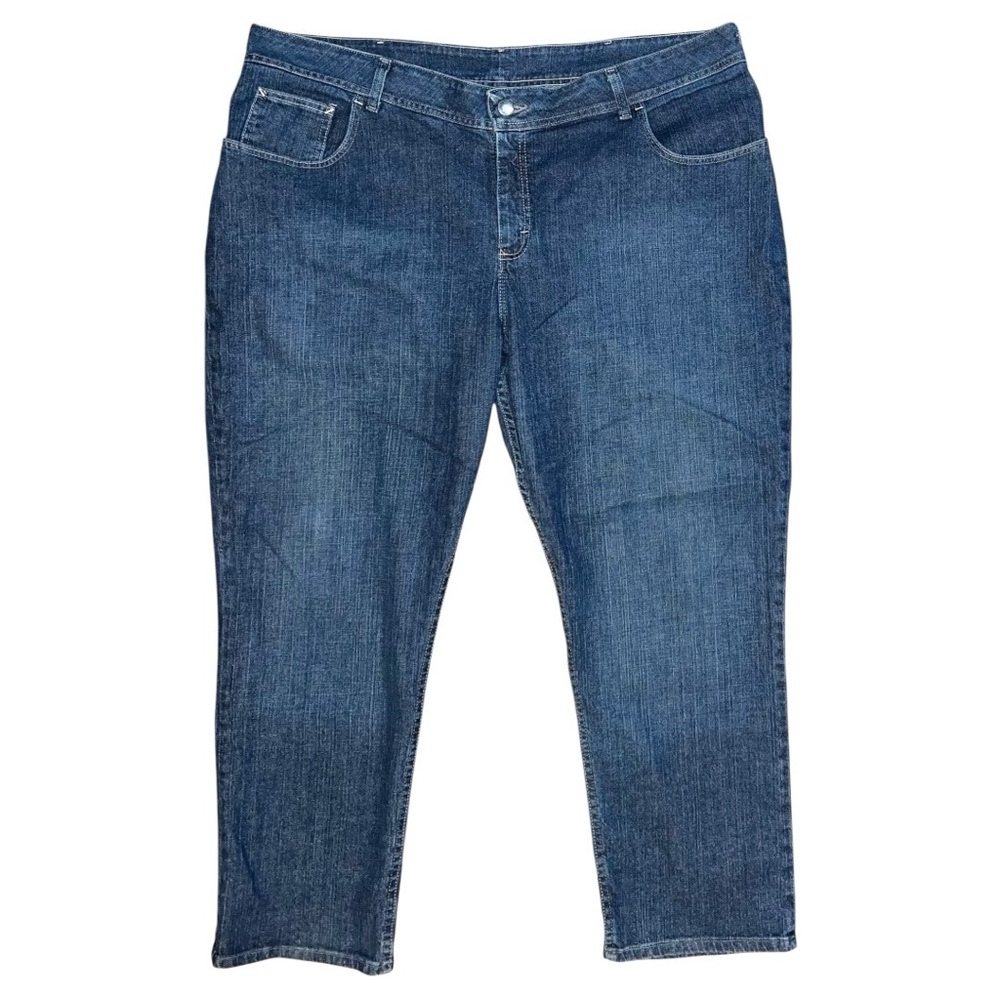 Lee Riders Jeans Women’s Size 24W P Blue Dark Wash Relaxed Fit 45x29